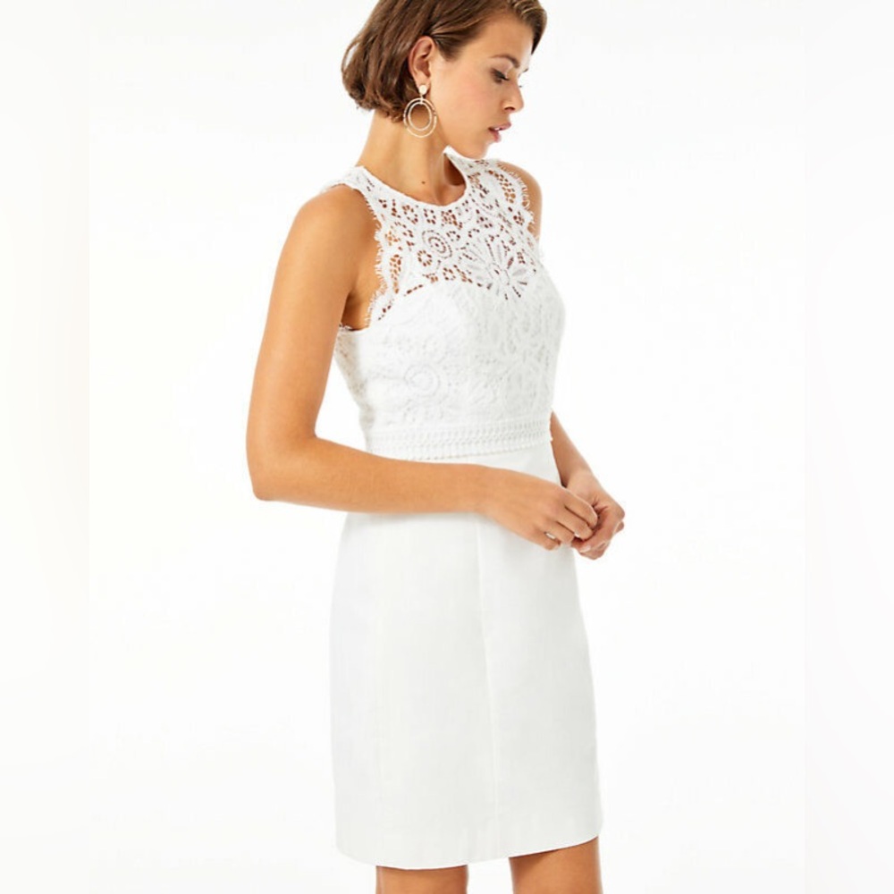 Lilly Pulitzer White Sharice Stretch Shift Dress